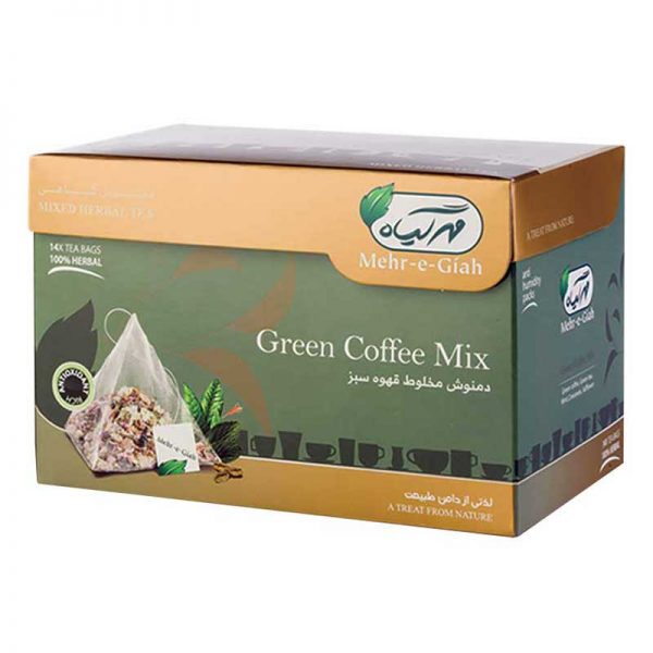 خرید دمنوش گیاهی قهوه سبز مهرگیاه ۱۴ عددی